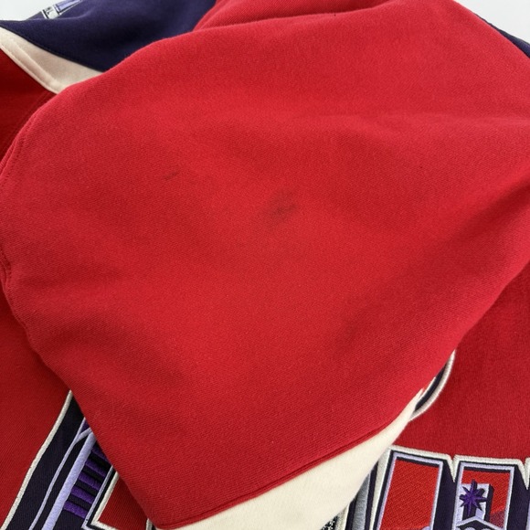 Super Bowl LVIII Hockey-Style Lace-Up Hoodie Men's L Red Purple '47 Fleece - Picture 11 of 13